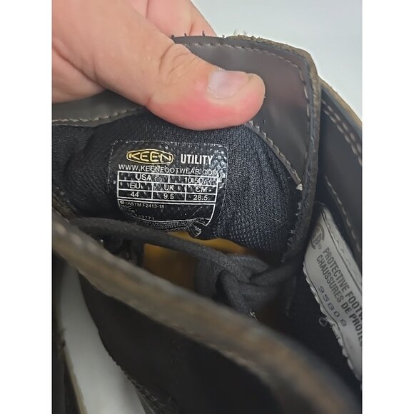 KEEN MENS SAN JOSE 6" WP ALUMINUM TOE Work Boots CASCADE BROWN/BLACK Size 10.5D - Picture 4 of 7